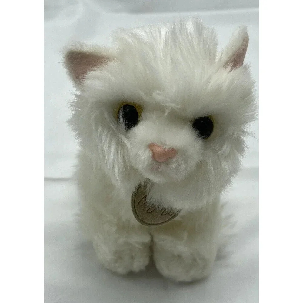 Persian Cat Plush 10" White - Miyoni by Aurora - Stuffed Animal Toy With Crown